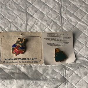 Vintage Alaskan Wearable Art Enamel Mermaid Brooch in Blue, Red, Gold